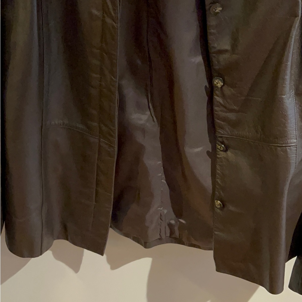 Apostrophe brown leather jacket - Picture 2 of 4